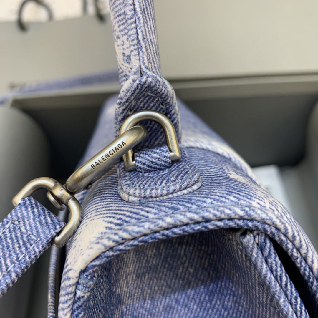 Balenciaga Hourglass Top Handle Denim Bag - Image 10