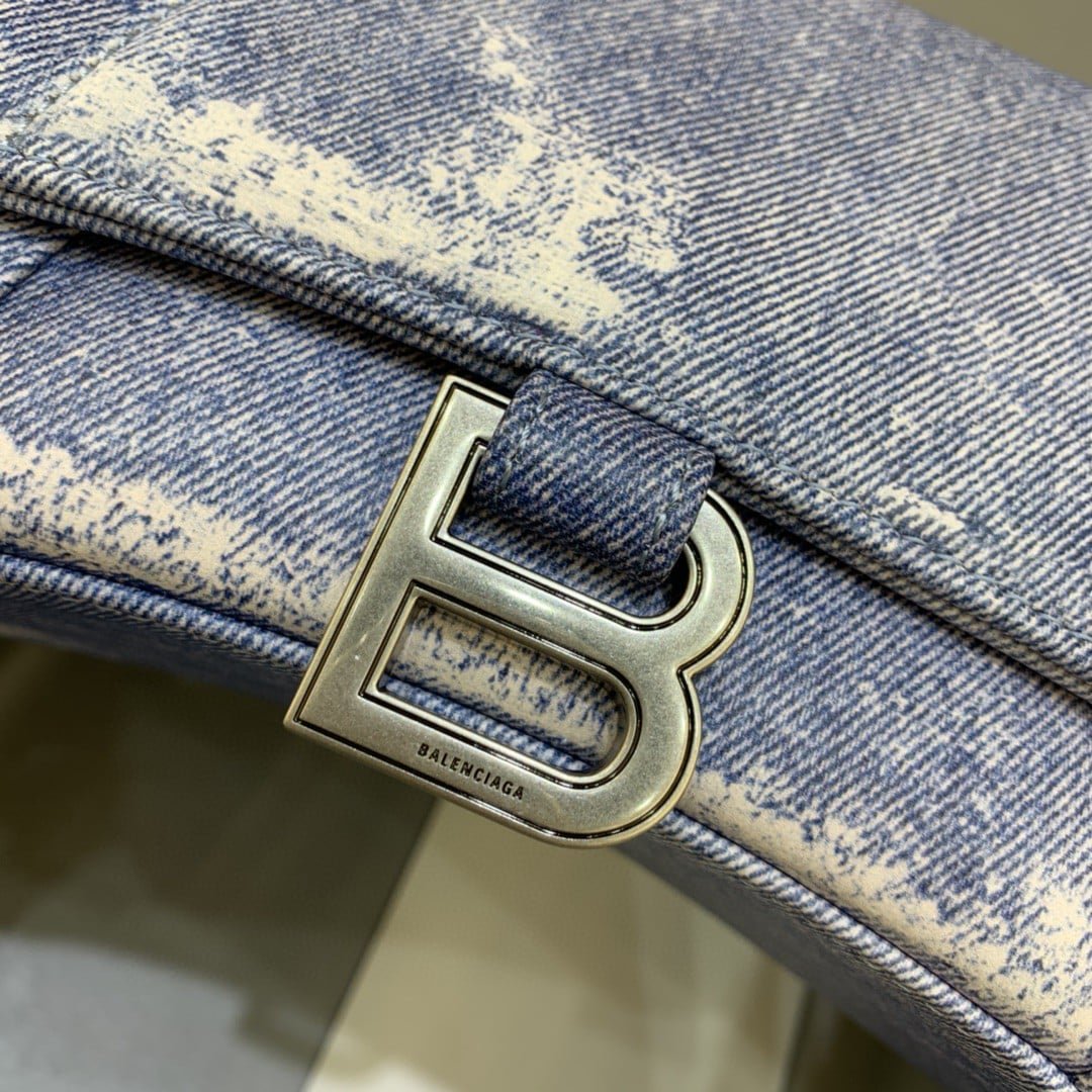 Balenciaga Hourglass Top Handle Denim Bag - Image 11
