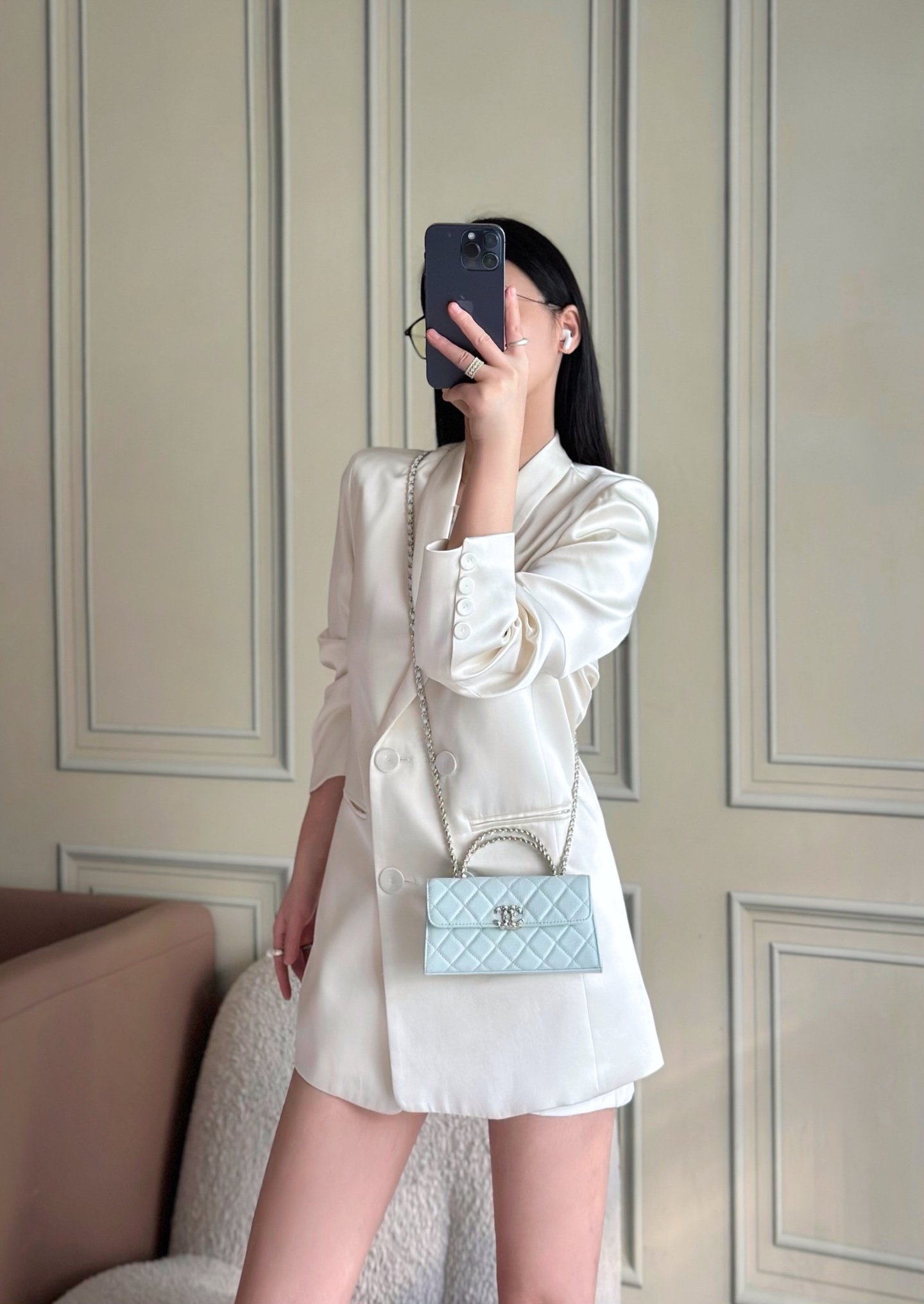 Chanel 25S Cross Handle Kelly Chain Bag – Blue - Image 9
