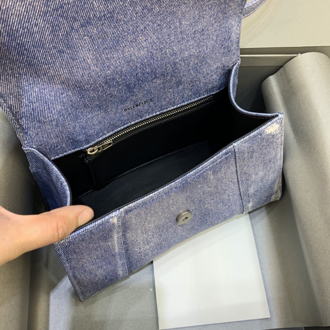 Balenciaga Hourglass Top Handle Denim Bag - Image 9