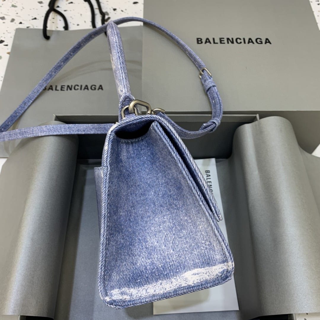 Balenciaga Hourglass Top Handle Denim Bag - Image 13