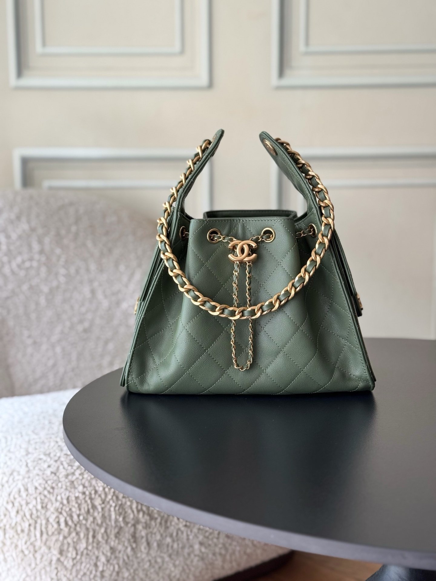 Chanel 25 Small Light Green Handbag