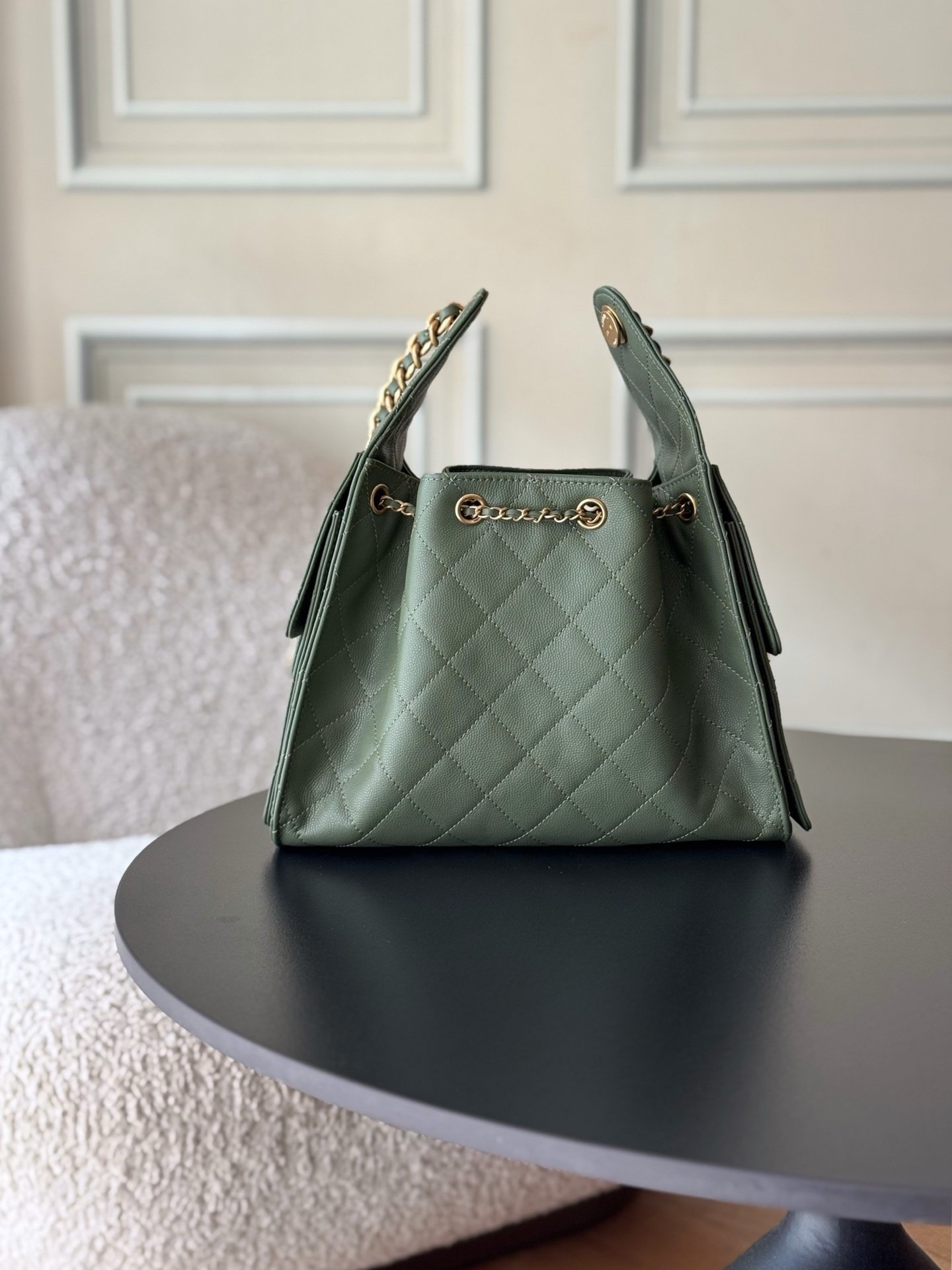 Chanel 25 Small Light Green Handbag - Image 9