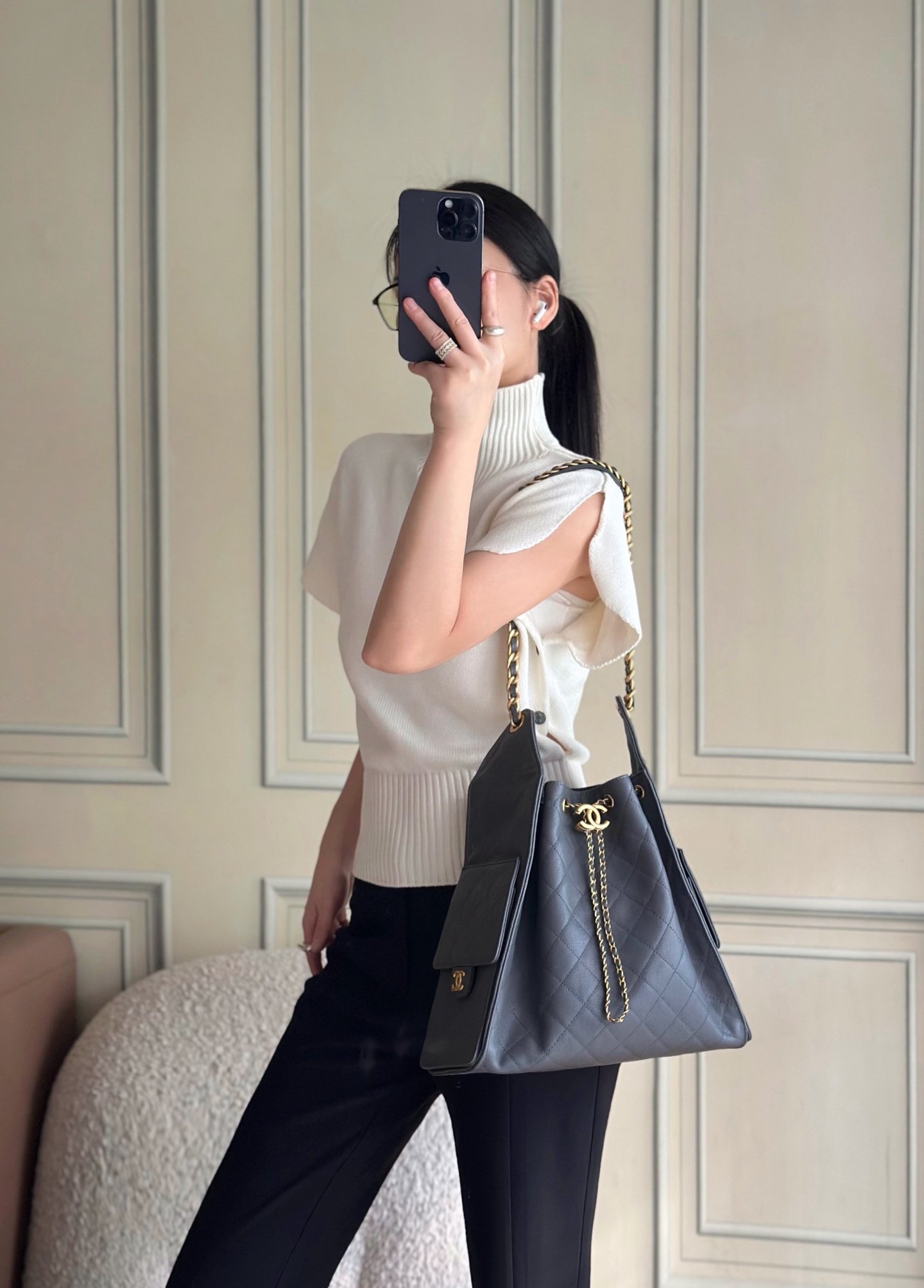 Chanel 25 Small Black Handbag