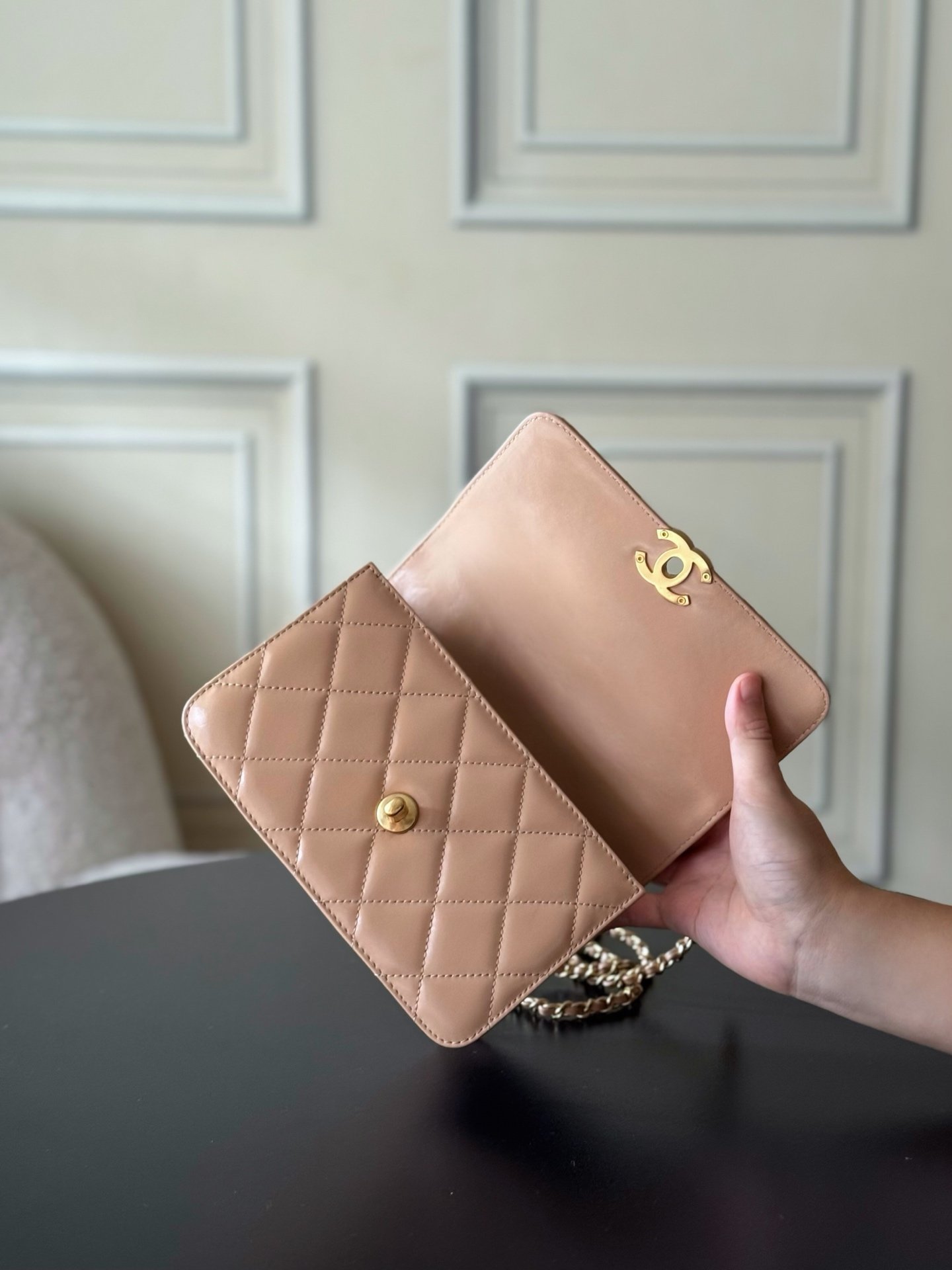 Chanel Perfect Fit Flap Dark Beige Bag - Image 4