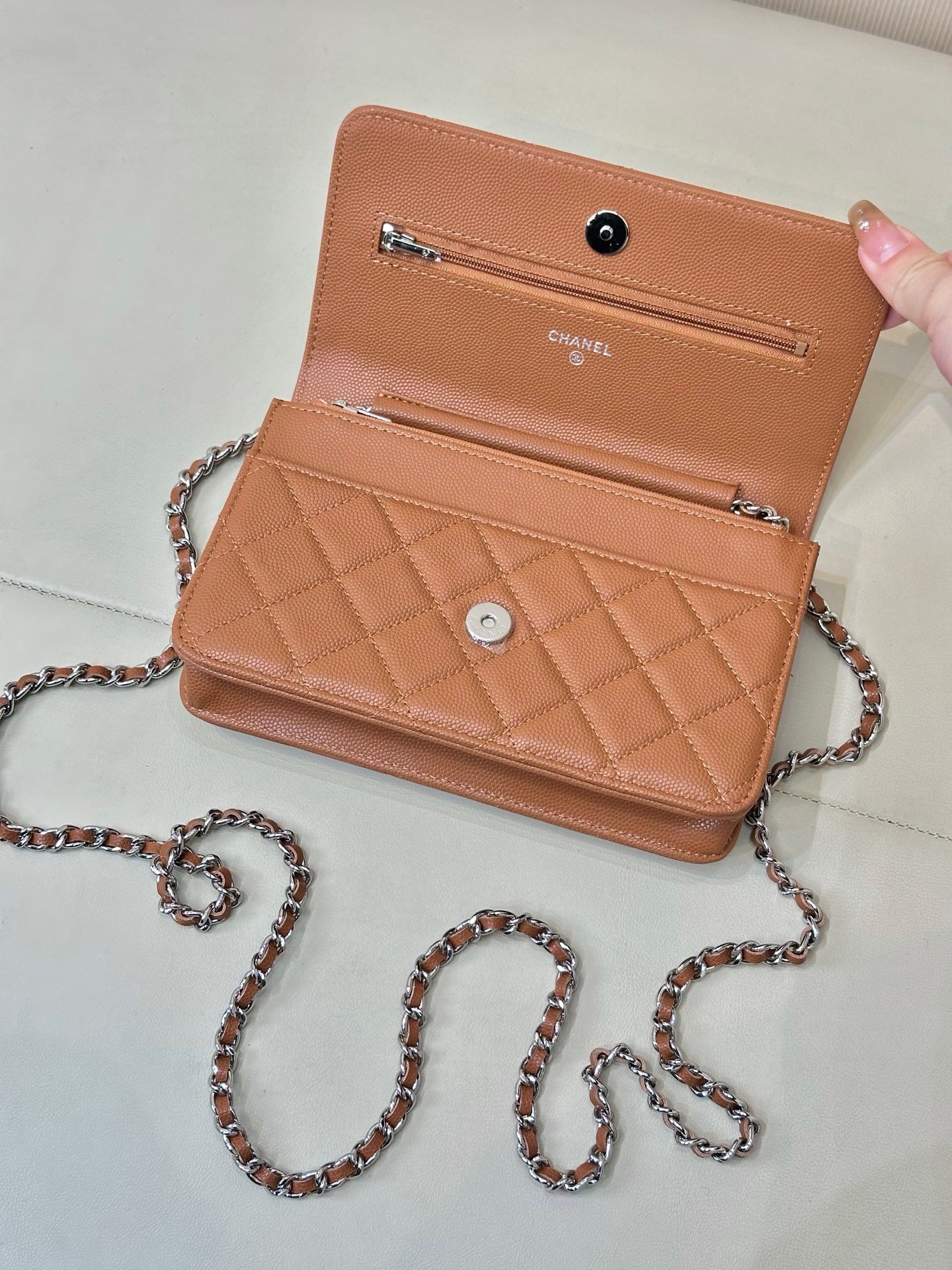Chanel Classic Brown Wallet on Chain WOC - Image 6