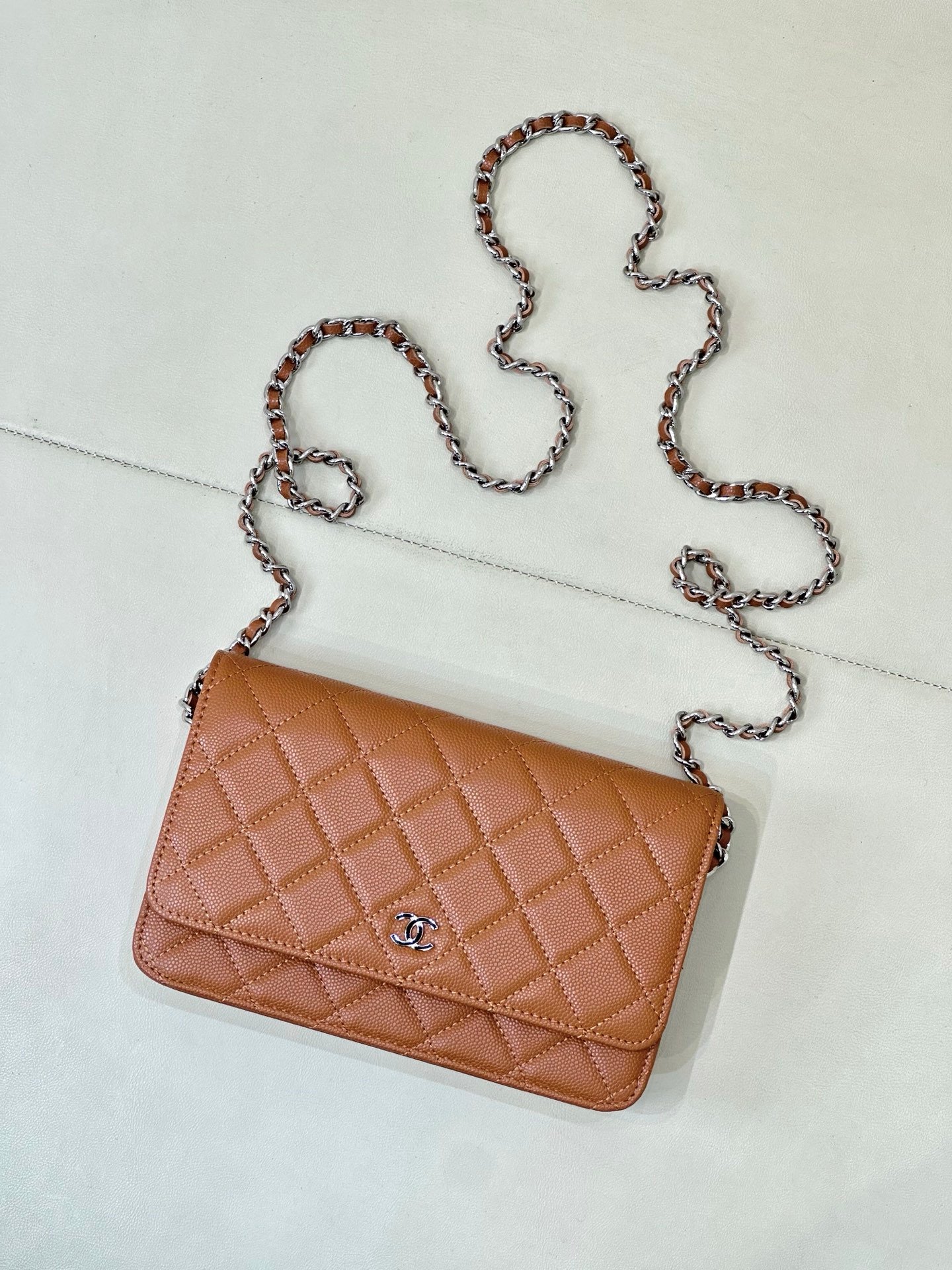 Chanel Classic Brown Wallet on Chain WOC - Image 8