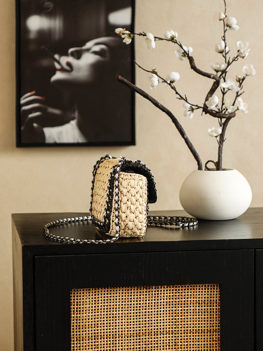 Chanel Raffia Chain Venice Beach Mini Flap Bag - Image 3