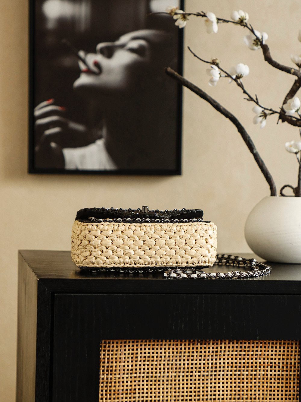 Chanel Raffia Chain Venice Beach Mini Flap Bag - Image 4