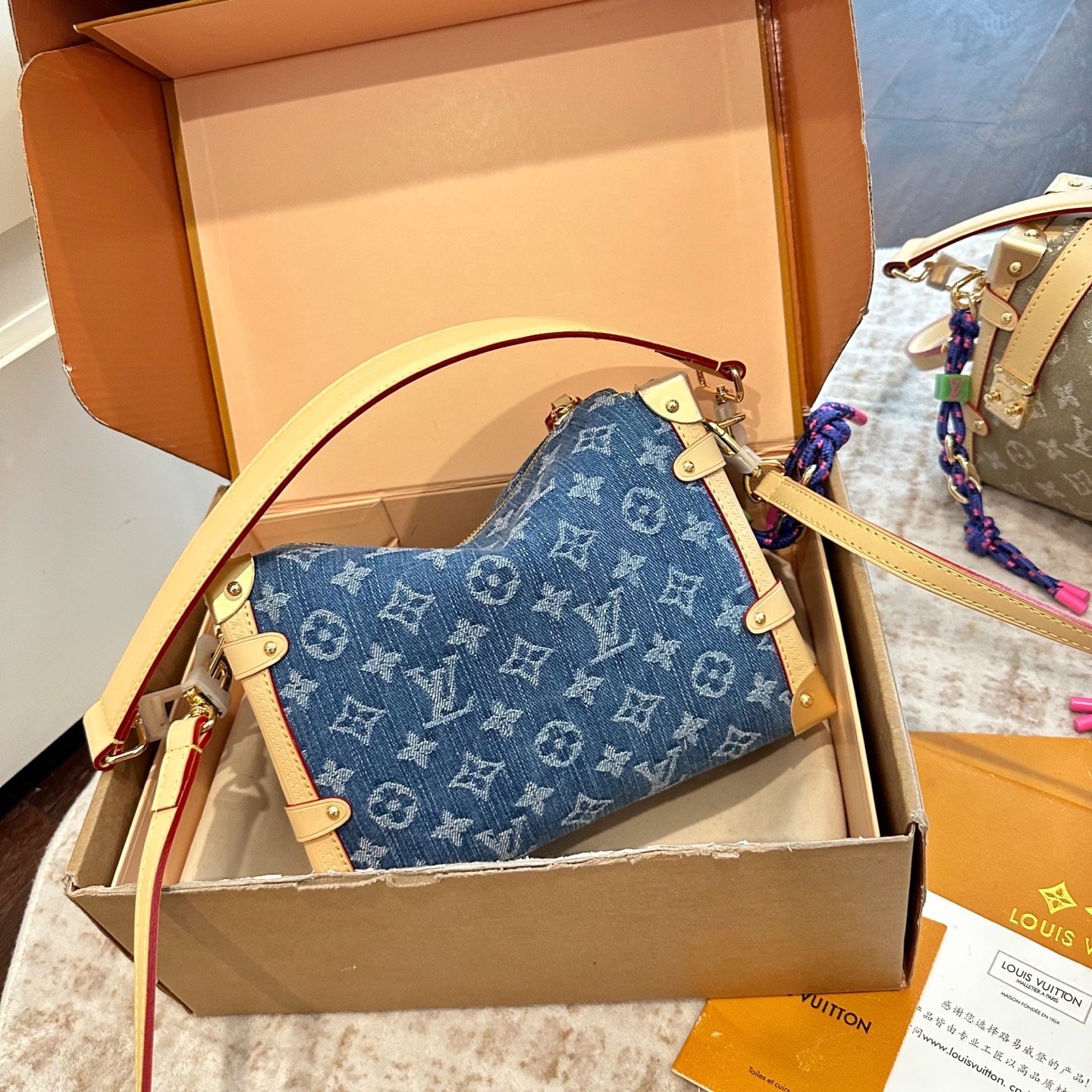 Louis Vuitton Side Trunk Handbag – Blue Denim