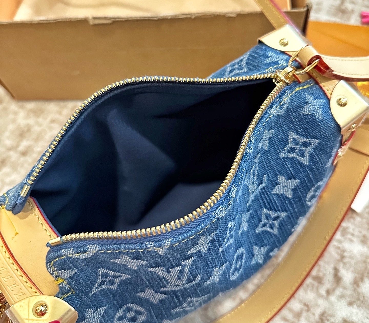 Louis Vuitton Side Trunk Handbag – Blue Denim - Image 10