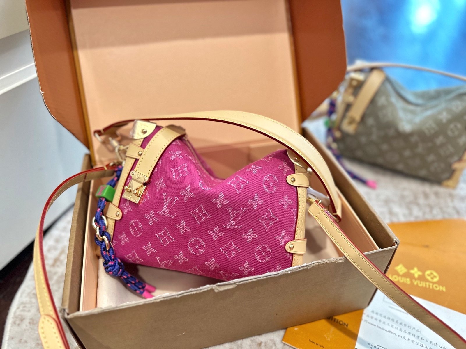 Louis Vuitton Side Trunk Handbag – Pink Denim