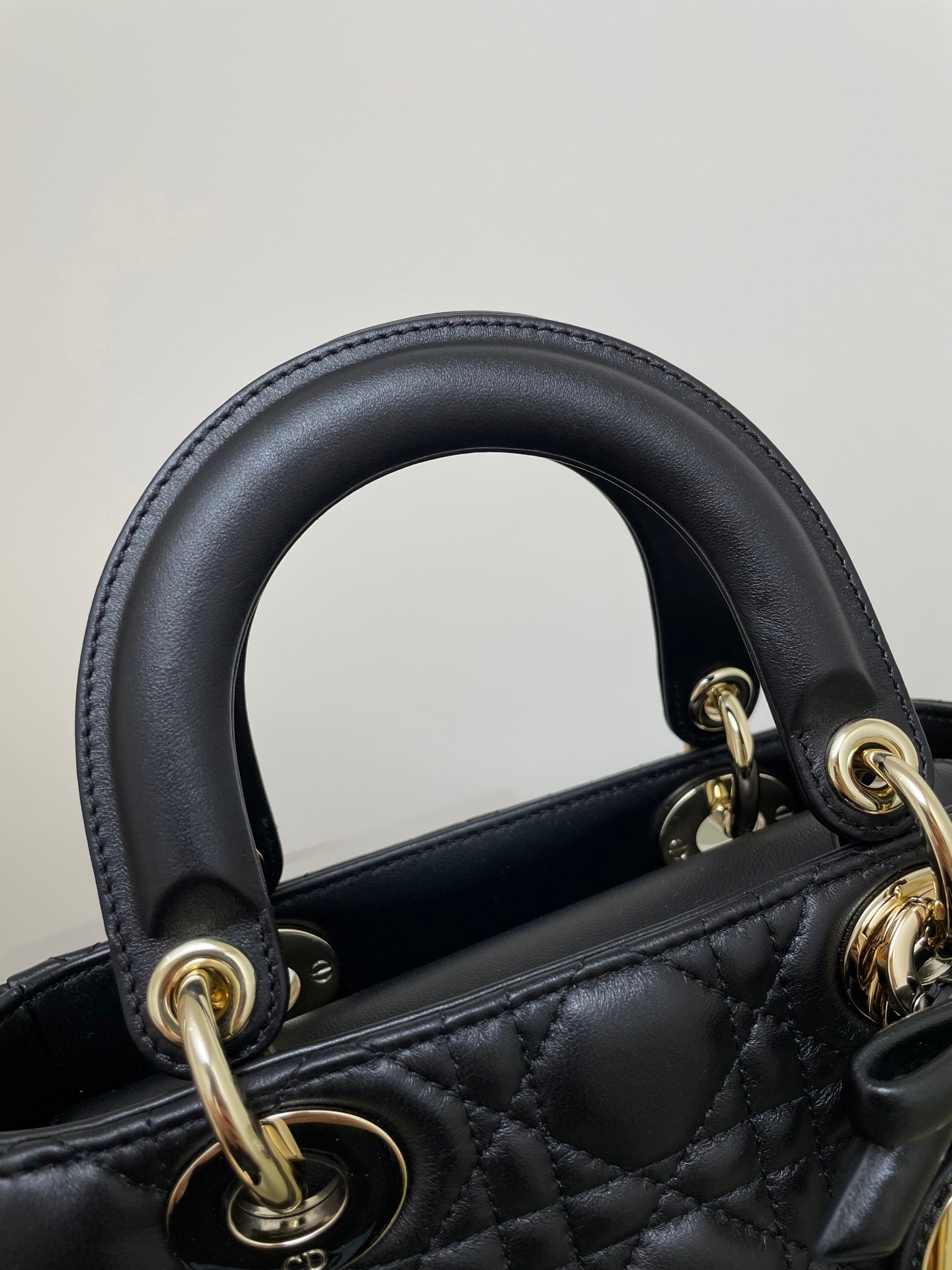 Dior Medium Lady Dior Black Lambskin Bag - Image 3