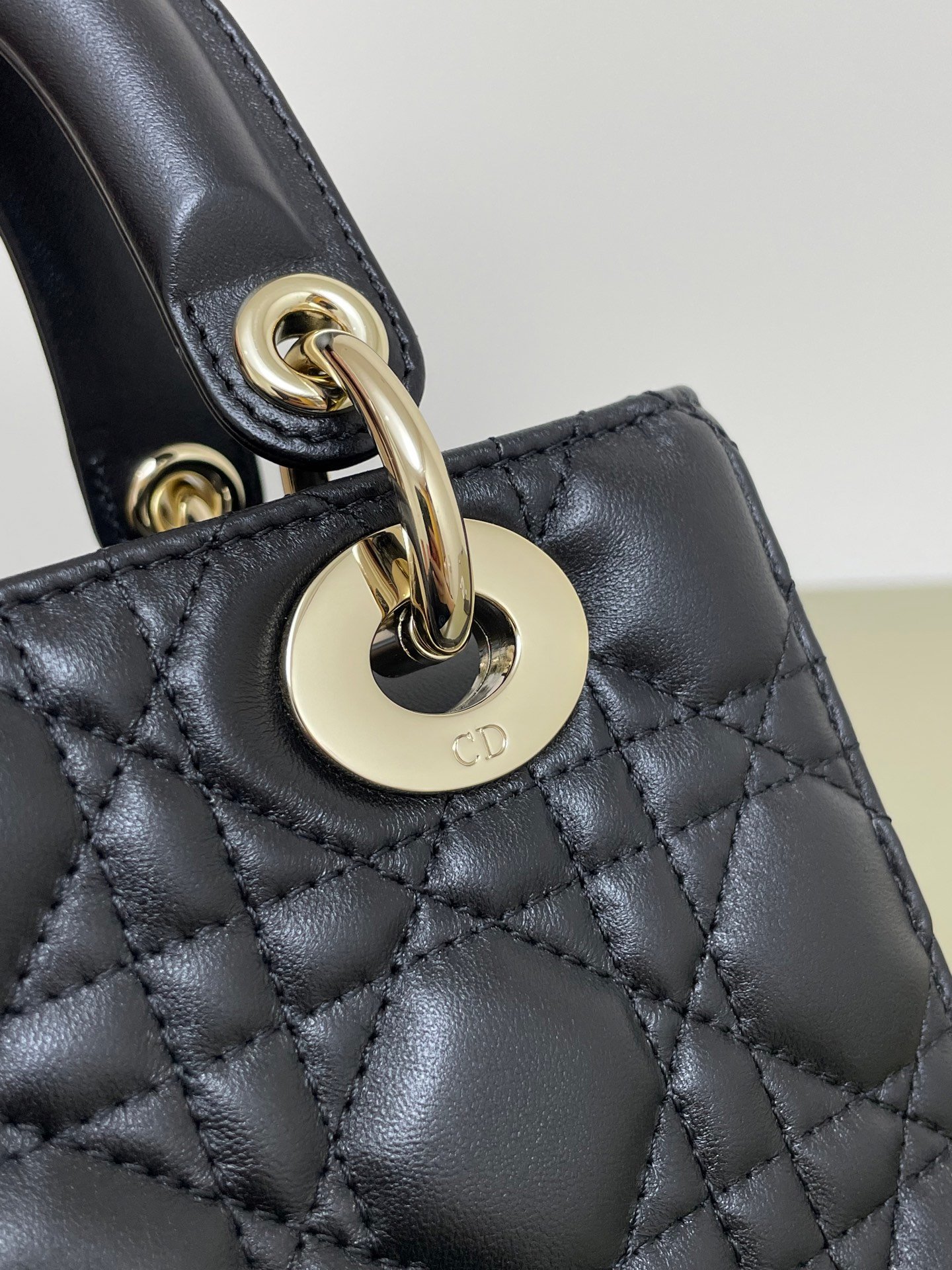 Dior Medium Lady Dior Black Lambskin Bag - Image 9
