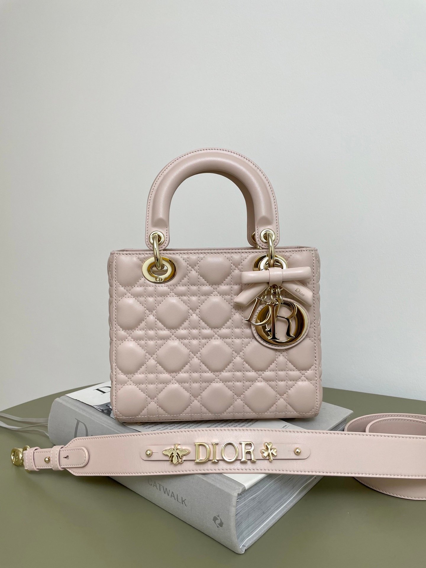 Dior Medium Lady Dior Poweder Pink Lambskin Bag - Image 4
