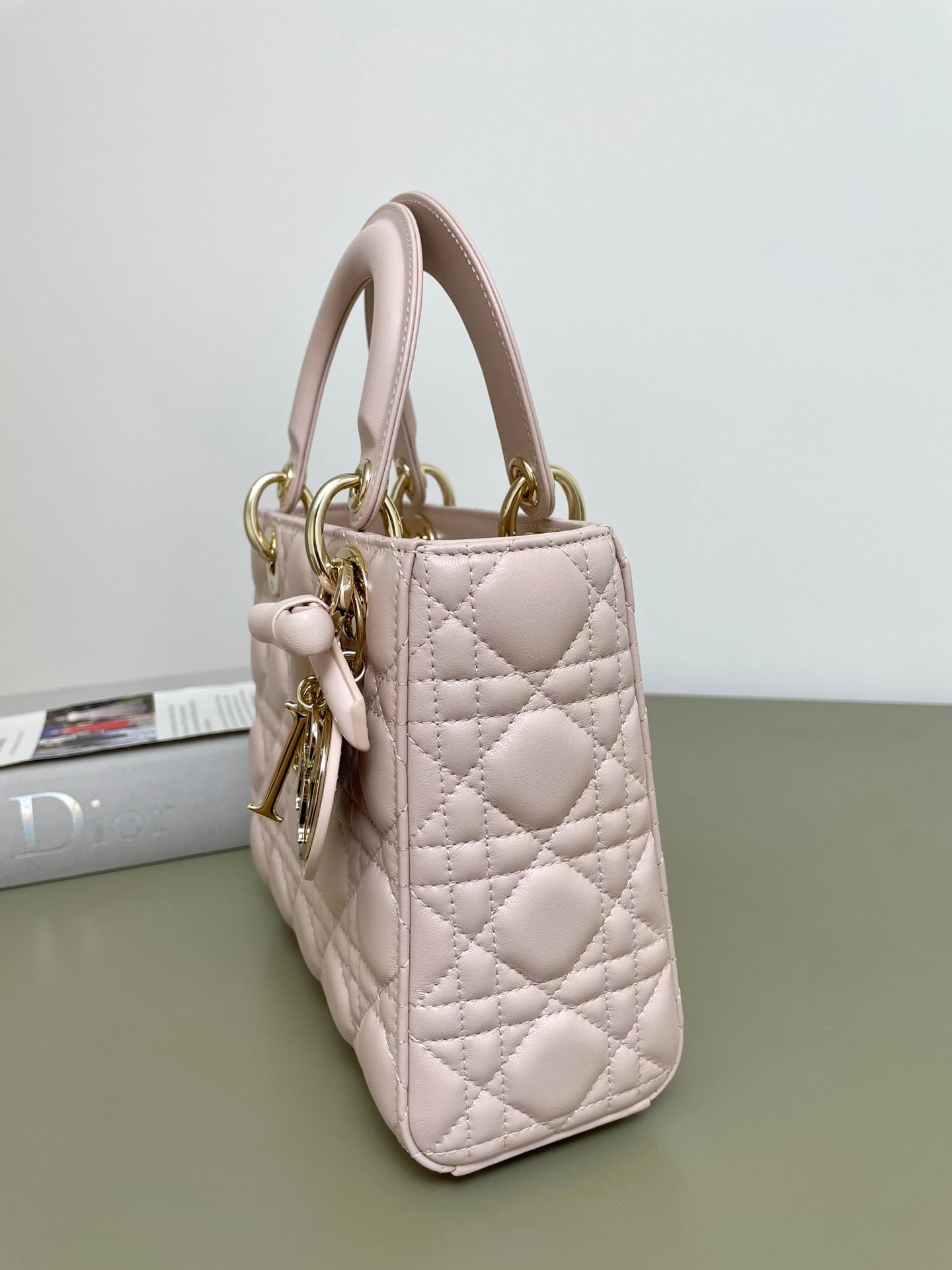 Dior Medium Lady Dior Poweder Pink Lambskin Bag - Image 7