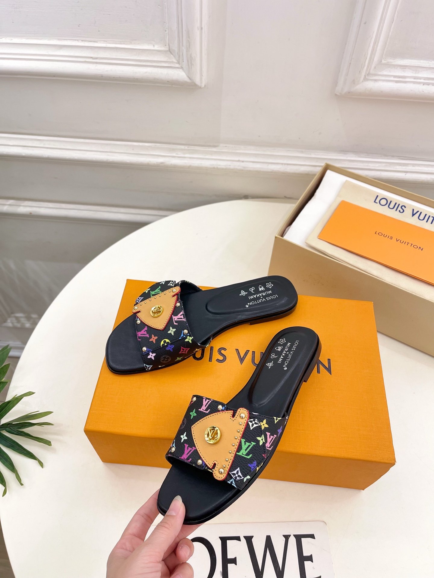 Louis Vuitton LV Frame Flat Mules – Black - Image 9
