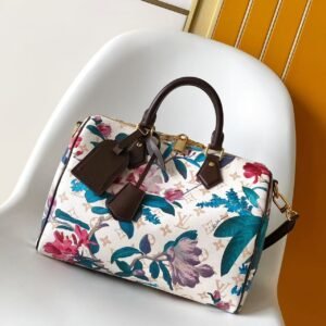 Louis Vuitton Speedy Soft 30 bag from the Eden Garden collection, featuring a floral print on Monogram Dune canvas
