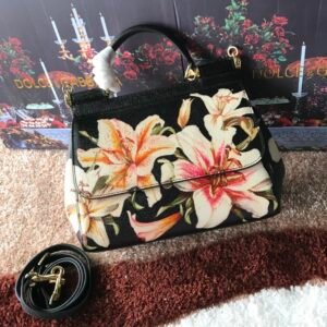 Dolce & Gabbana Small Sicily Lily Dauphine leather handbag.
