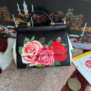 Dolce & Gabbana Miss Sicily floral-print tote bag made from Dauphine leather